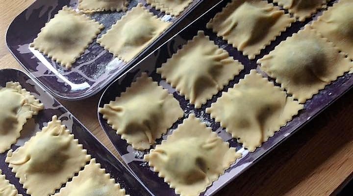 Ravioli stuffed with Spinach and Ricotta